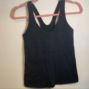 Lululemon black racer back with built in bra and mesh back - size 8